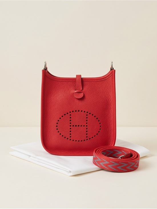 Hermes Handbags - Authentic Hermes Evelyne TPM in Rouge PHW